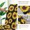 Schwarze Esszimmerstuhlhussen mit Sonnenblumenmuster (4er-Pack) 3