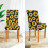 Schwarze Esszimmerstuhlhussen mit Sonnenblumenmuster (4er-Pack) 4