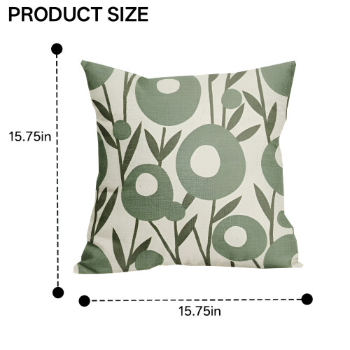 Fodere per cuscini AUQ verde salvia 16x16, set da 2 1