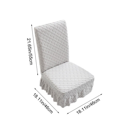 Stuhlhusse mit schrägen Kreisen, Stretch, Polyester, Grau 2