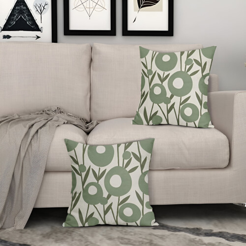 Fodere per cuscini AUQ verde salvia 16x16, set da 2 2