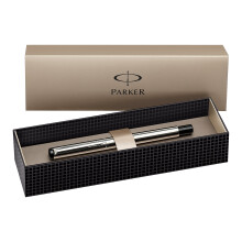Parker Vector Stainless Steel Trim Fountain Pen with Medium Nib, Gift Boxed - Stainless Steel