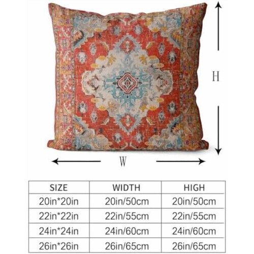 Μαξιλαροθήκες Boho από βαμβάκι, σετ 2 πορτοκαλί χρωμάτων, 24x24 ιντσών 1