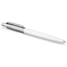 PARKER Jotter Original ballpoint pen, white and steel color, Line M 1.0 mm, blue ink.