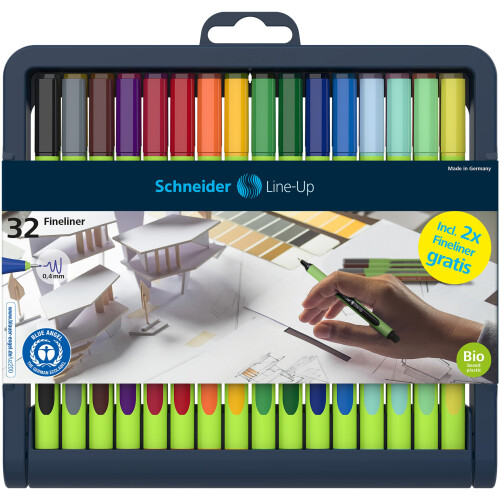 Schneider writing instruments Fineliner Line-Up, 0.4 mm 32er Pack