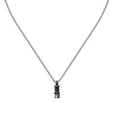 Maserati Men's Necklace in Steel, Sustainable Sapphires, Sapphire Collection - JM334AXO05