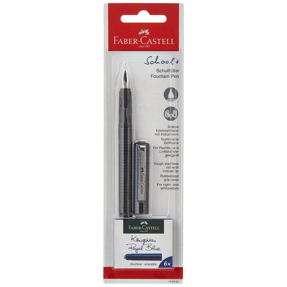 Faber-Castell Fountain Pen School Carbon Look Blue