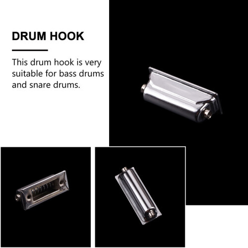 2 Pcs Lugs Drum Clamp Clamp Microphone Percussion 6.65X2.5CM Silver 2