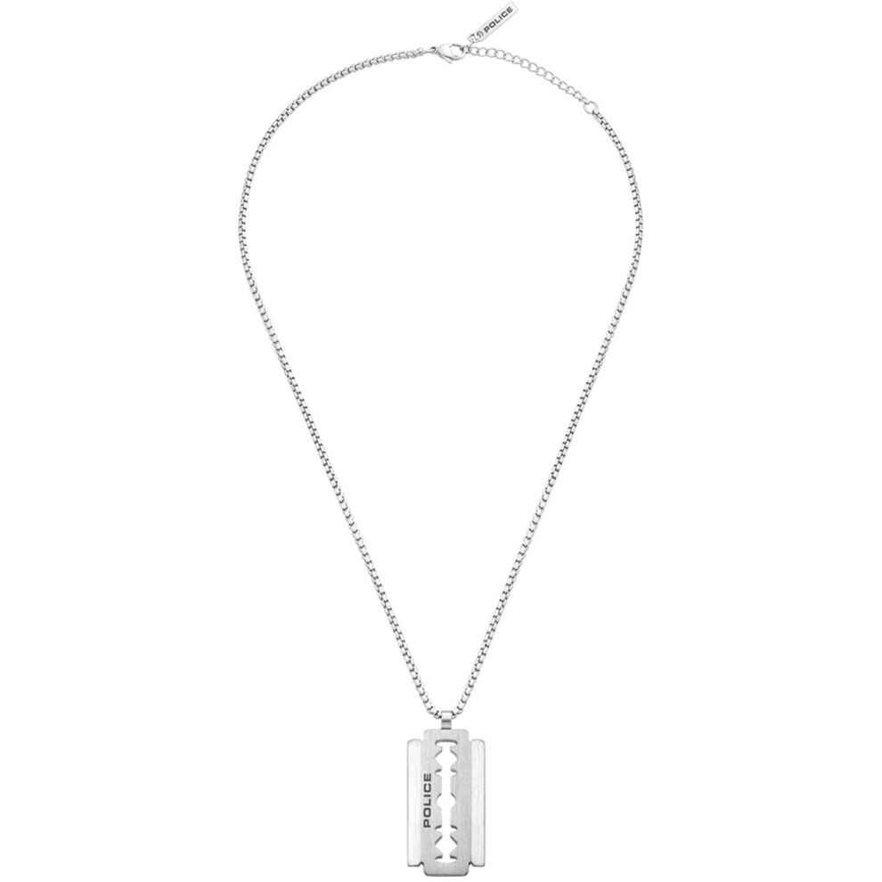 Police Men's Stainless Steel Razorblade Pendant Adjustable Necklace 55Cm