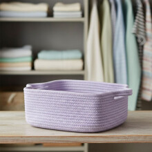 Cotton Rope Storage Basket 13.5 x 10 x 5 in