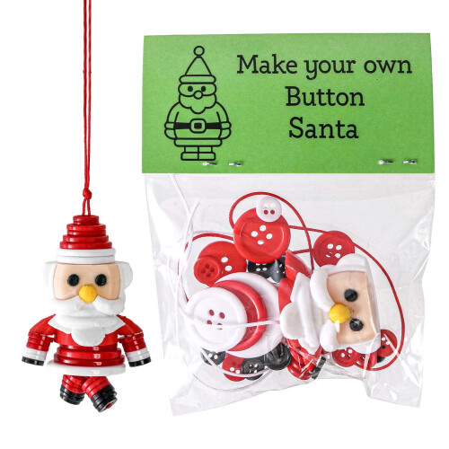 Christmas Button Ornament DIY Kit with Buttons Yarn &
