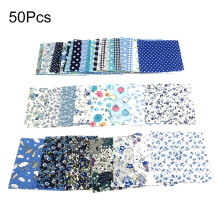 Naaistof, 50 stuks 10x10cm katoenen patchworkstof met bloemenprint, effen stof voor doe-het-zelf naaiprojecten en quilten