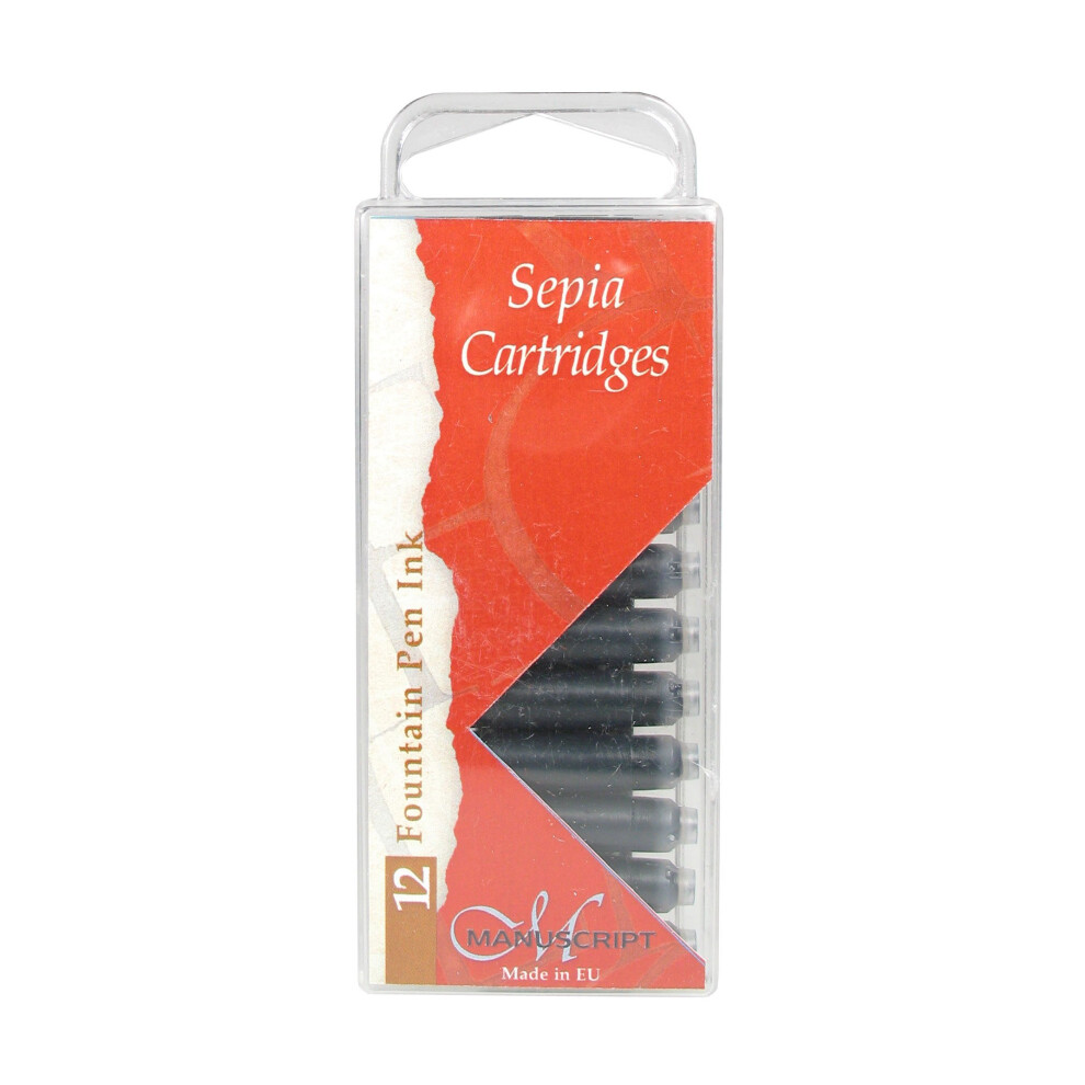 Faber-Castell Manuscript Mc0461sp Sepia Ink Calligraphy Cartridge (Pack Of 12)