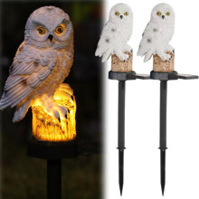 Solar Owl Garden Light – Waterproof Resin Stake, 2 Pack