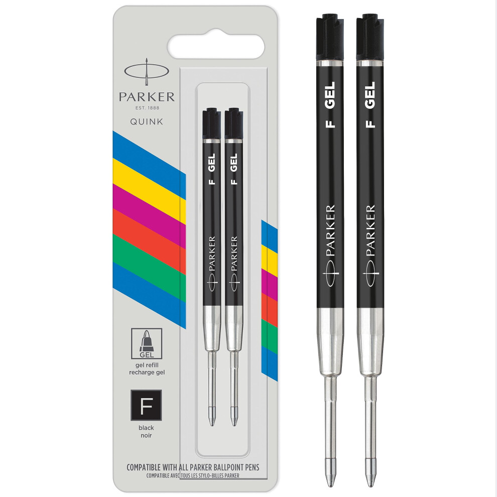 Parker Gel Pen Refill,Fine Tip (0.5Mm), Quink Ink, 2 Count Black