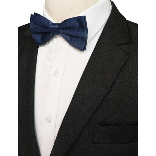 2 Packs Solid Color Pre-tied Bow Tie Adjustable Bowtie for Men 1