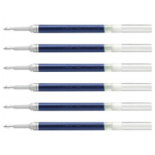 PENTEL Pack of 6 LR7 Refills for Rollerball Energel Point 0.7 Stroke 0.35 mm Midnight Blue