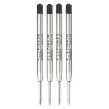Parker Original Ballpoint Pen Refills | Medium Point 0.7mm | Black QUINKflow Ink | Pack of 4