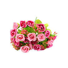 21 stk. knallrosa kunstige roser, 20 cm lang stilk med falske roser til bryllup, hjem, kontor og festdekor – kompatibel med standard vaser
