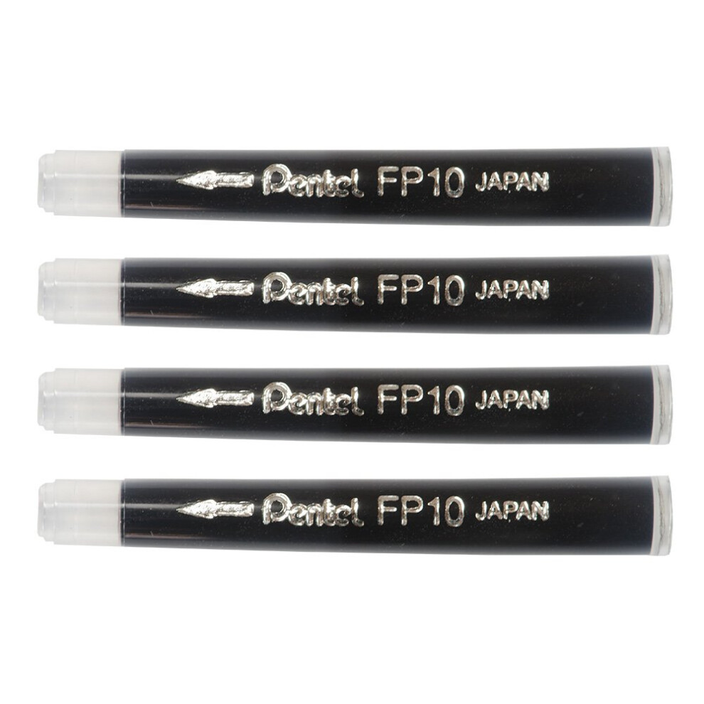 Pentel Brush Pen Cartridge - Ink - Twin Pack (8 Cartridges In Total) Black