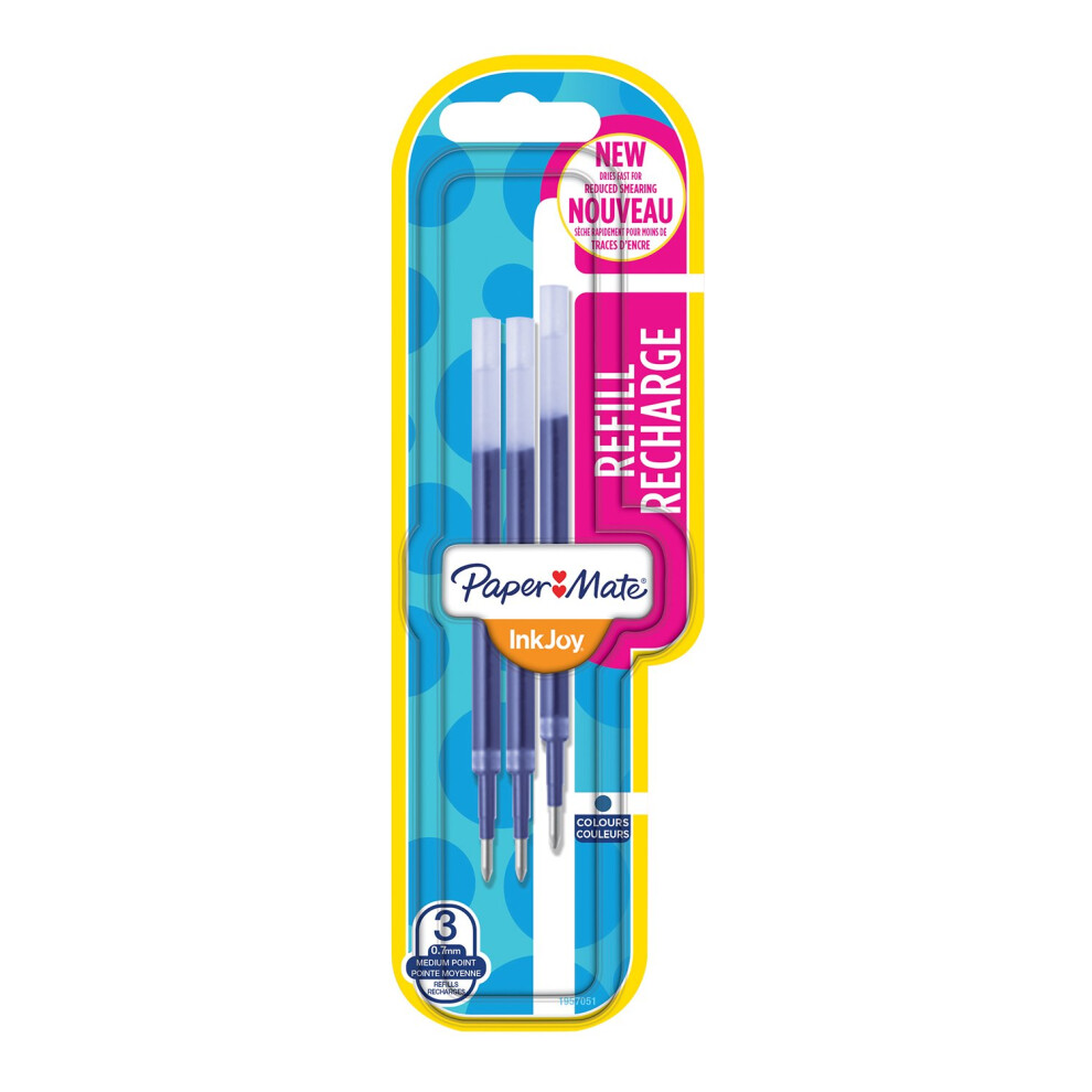 Paper Mate Inkjoy Gel Pen Refills - Blue, Pack Of 3