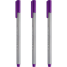 STAEDTLER 334 Triplus Fineliner Superfine Point Pens - 0.3mm - Violet - Pack of 3