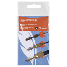 Brause 16508B - Set of 3 Gothic style calligraphy nibs (Bandzug 1 mm and 2.5 mm and Plakat 10 mm writing nibs) - Calligraphy - Drawing - Creative
