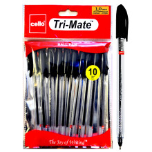 Cello Original Tri-Mate Triangular Barrel Ballpoint Pen Medium Point Biro (1.0mm) (Black, Pack of 20)