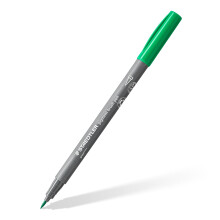 Staedtler Brush Pen Pigment Arts, Green, Pigmented Premium Drawing Ink, Brush Tip for Variable Line Width, Waterproof, Quick-Drying, Brush Pen Single