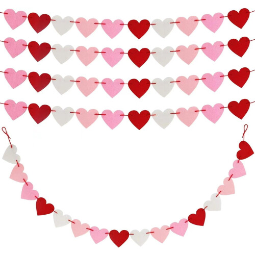 Valentine's Day Heart Garland Banner 9.8ft