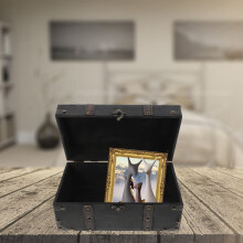 Wooden Vintage Jewelry Box with Lid – 26 x 15 x 11.5 cm