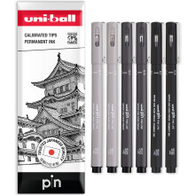 uni-ball PIN Fineliners | Fine Tipped Writing Pens | Water & Fade Resistant Ink | Ideal for Sketching, Scrapbooking, Outlining, Art, Technical Drawing