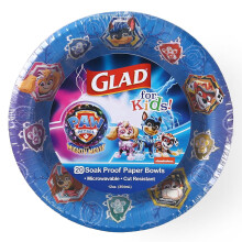 Tigelas de papel Patrulha Canina com estampa de escudos, 355ml (40 unidades)