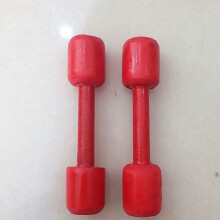Worgeous 2 Pairs Dumbbell for Kids Exercise Tool Red Plastic Hand Weights Set 7.3*1.6in