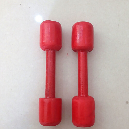 Conjunto de 2 halteres Worgeous para exercícios infantis, em plástico vermelho, 18,5 x 4 cm (7,3 x 1,6 polegadas).