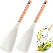 Wood & Silicone Multi-Functional Spatula Spoon (2-Pack)