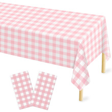 Rose Gold Polka Dot Tablecloth 2 Pcs 54 x 108 in