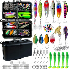 Vislokset (137 stuks) – Crankbaits, haken, viskist en meer voor baars en forel – accessoires voor zoet- en zoutwatervissen