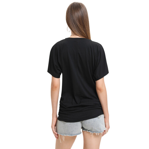 Γυναικεία Casual T-shirts με V λαιμόκοψη, κοντομάνικα, χαλαρή εφαρμογή, καλοκαιρινά, 2