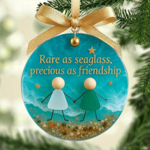 Runde Freundschaftsornamente aus Treibglas – Acryl-Ornamente, Geschenk für beste Freunde, hängende Weihnachtsdekoration, „Beste Freunde für