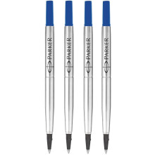 Parker Rollerball Pen Original Quink Ink Refills - 0.7mm Medium Tip - Blue Ink - Pack of 4