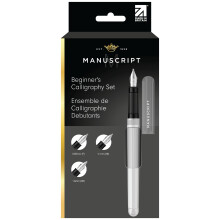 MANUSCRIPT Beginners Calligraphy Set - Complete Calligraphy Beginners Set with Fountain Pen, Italic Nibs, Black Ink & Convertor, Calligraphy Pens for