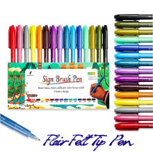 MAIKEDEPOT Felt Tip Pens, 15pcs Calligraphy pen Assorted Colors Sign Brush Pen Art Brush Marker Water Based Journaling Pen Set for Beginners Beginner