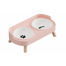 En farverig Dopamine Pet Double Bowl Moderigtig fodringsskål med stor kapacitet i rustfrit stål til hunde, drikkevand og hals, dobbelt skål til