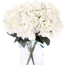 Lot de 3 fleurs artificielles d'hortensia en soie avec tiges – Décoration pour mariage, fête, baby shower, chambre et espace détente –