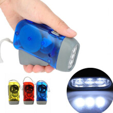 Latarka kempingowa z dynamem 3LED, nakręcana ręcznie, bez baterii, do użytku na zewnątrz, do domu (1 losowa sztuka)