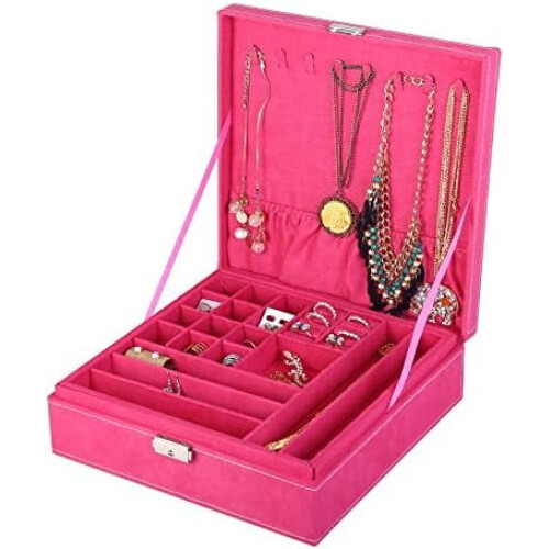 Two-Layer Rose Jewelry Box with Removable Slots
