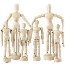 6-teiliges Künstler-Mannequin-Modell aus Holz, bewegliche Zeichenfigur mit Ständer, flexible Gelenke