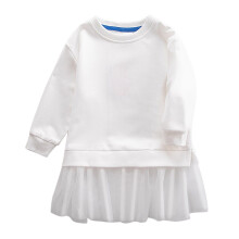 Piger Kjoler Barn Baby Ensfarvet Sweater Patchwork Nederdel Mode Sød Kjole Afslappet Prinsessekjole Størrelse 18M-24M