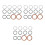 36Pcs Assorted Color Differential Drain Plug Washers Metal Durable Set 6